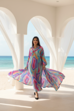Dyan Silk Big Swirl Kaftan - Image 2