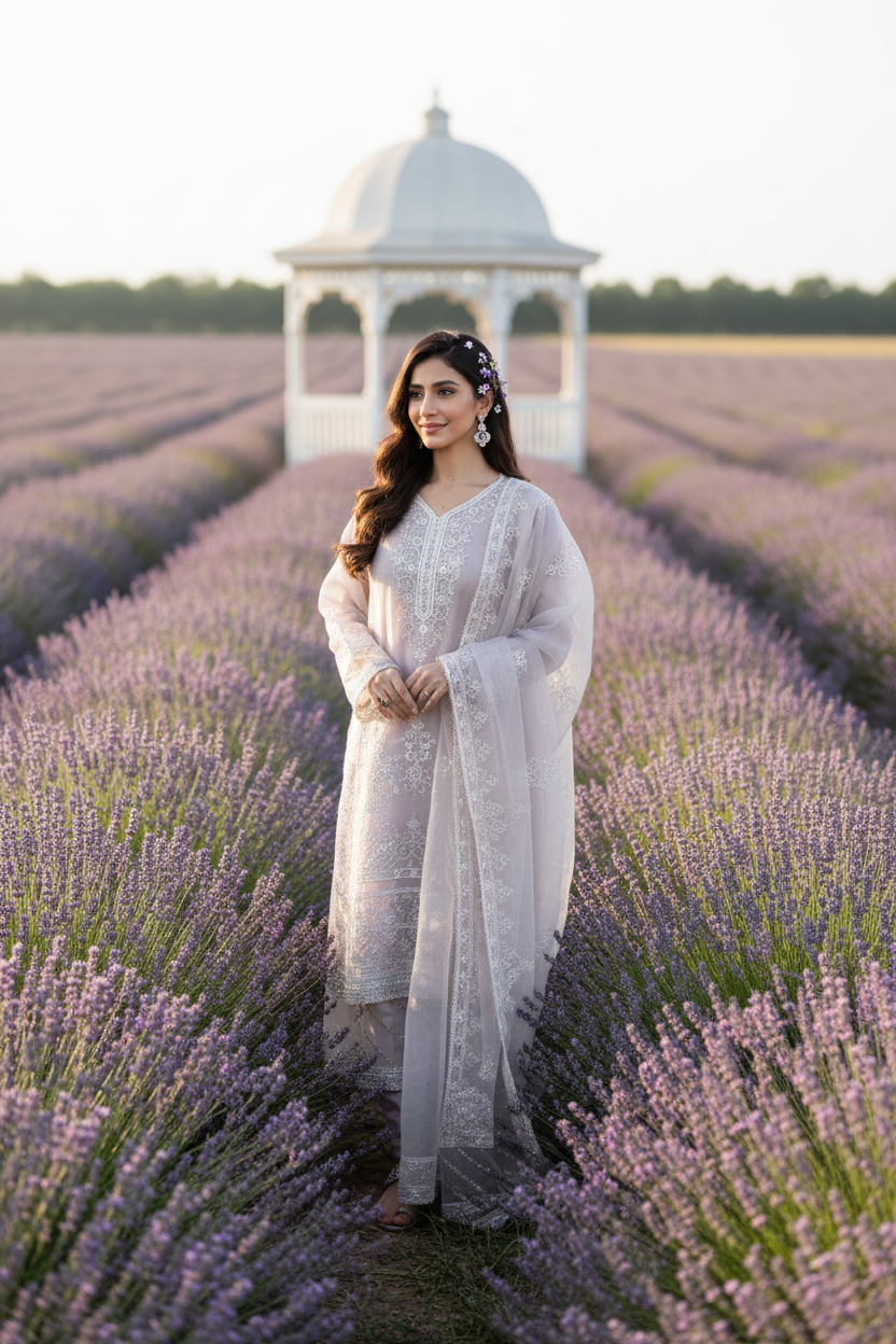 lilac-dust-set-standing-in-lavender-field Lilac Dust Set - Image 1